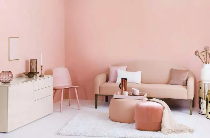The barbiecore style interior is dominated by pink