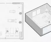 axonometry and plan of the gym