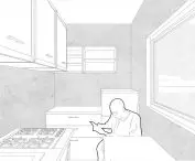 visualization of the kitchen, existing state