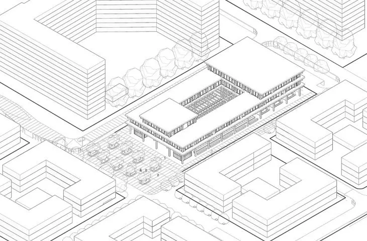 bazar Uniwersalność + Kontekst, proj.: Maciej Chowan, student Wydziału Architektury Politechniki Warszawskiej
