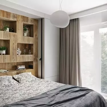 Bedroom with built-over bed