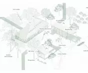 Projekt rezydencji artystycznej, aksonometria