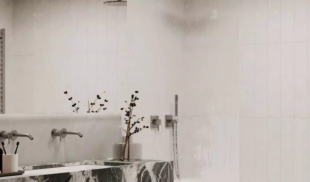 Black cabinets in the bathroom