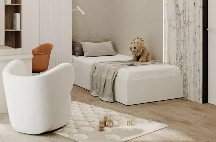 Girl's room with space for books