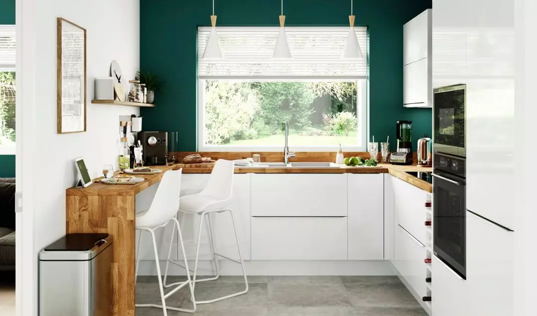 Wooden countertop will work well in Scandinavian interiors 