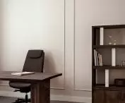 Oak veneered desk and oak bookcase
