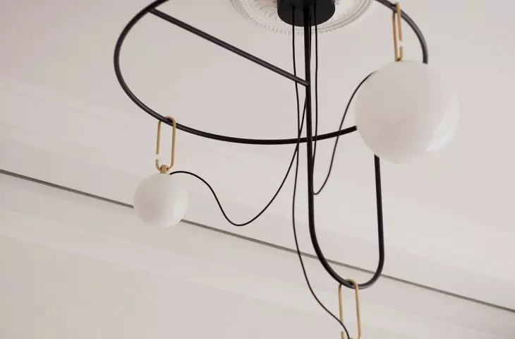 A distinctive lamp in the reception area