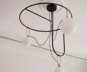 A distinctive lamp in the reception area