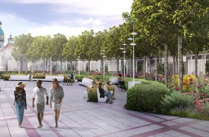  Plac Przyjaciół Sopotu, projekt nowej aranżacji, południowa strona placu przy 'Aldze'