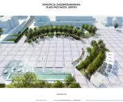 Plac Przyjaciół Sopotu, projekt nowej aranżacji, widok ogólny od północy
