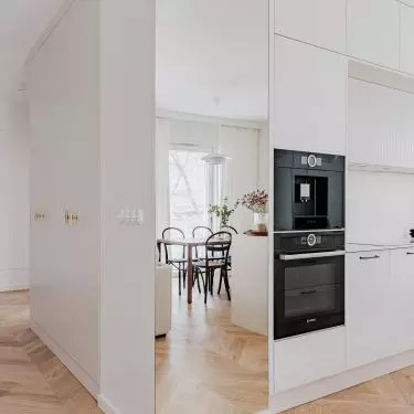 Kitchenette and built-ins in the hallway 