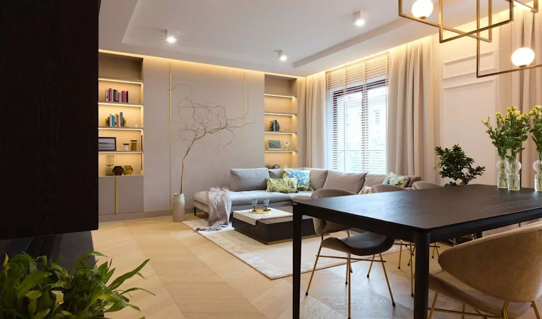 The interior combines the style of a Parisian townhouse with modern styling