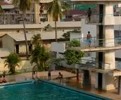 The swimming pool at the Olympic Stadium in Phnom Penh