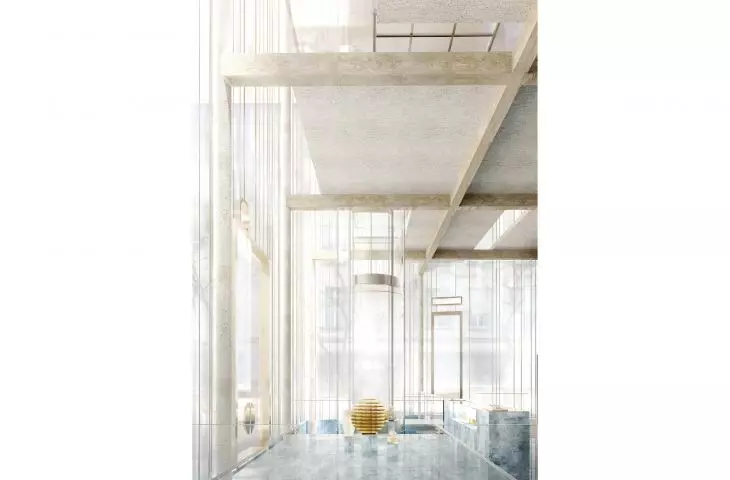 Visualization of the interior of the lobby in Paris