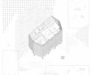 Axonometry of a building in Paris