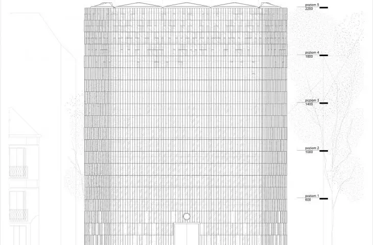 Plastic Platforms, facade of a building in Paris