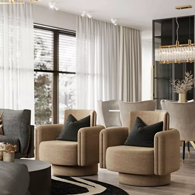 Armchairs with an interesting form