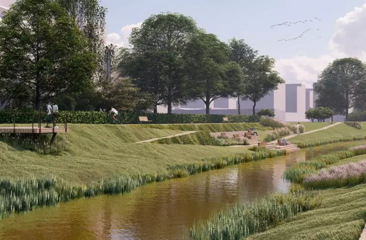 Meanders of the Warta River project, boulevards on the river
