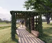 Meanders of Warta project, pergola in the boulevard section