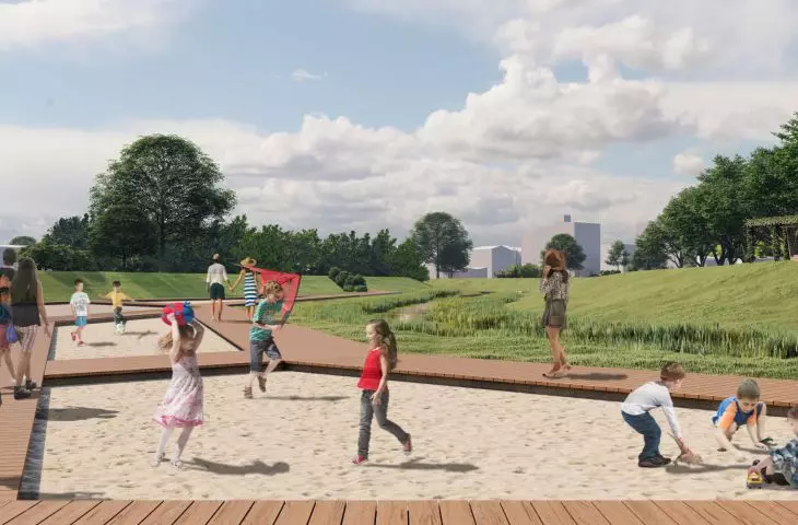 projekt Meandry Warty, plaża w części bulwarowej