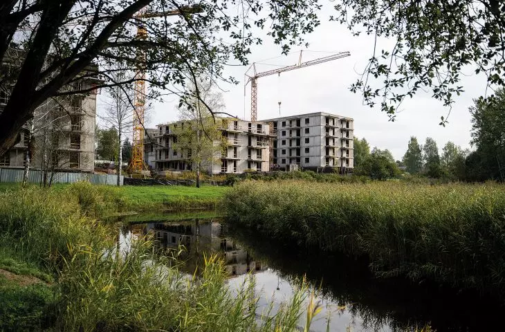 New blocks of flats being built on Leśna Street