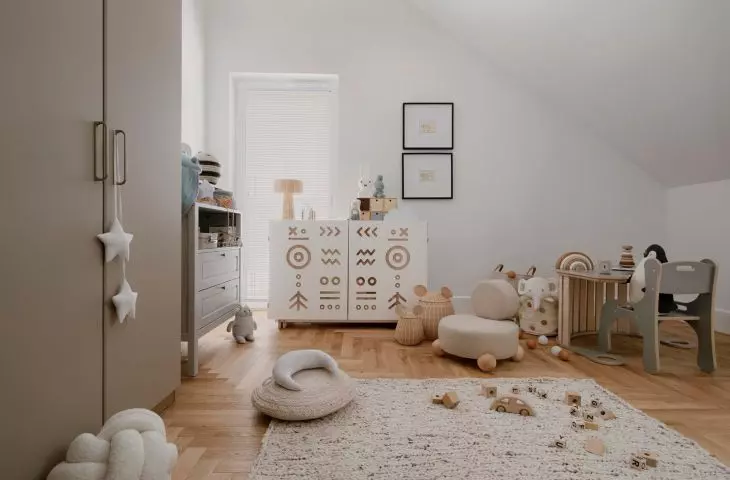 Children's room in beige 