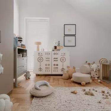 Children's room in beige 