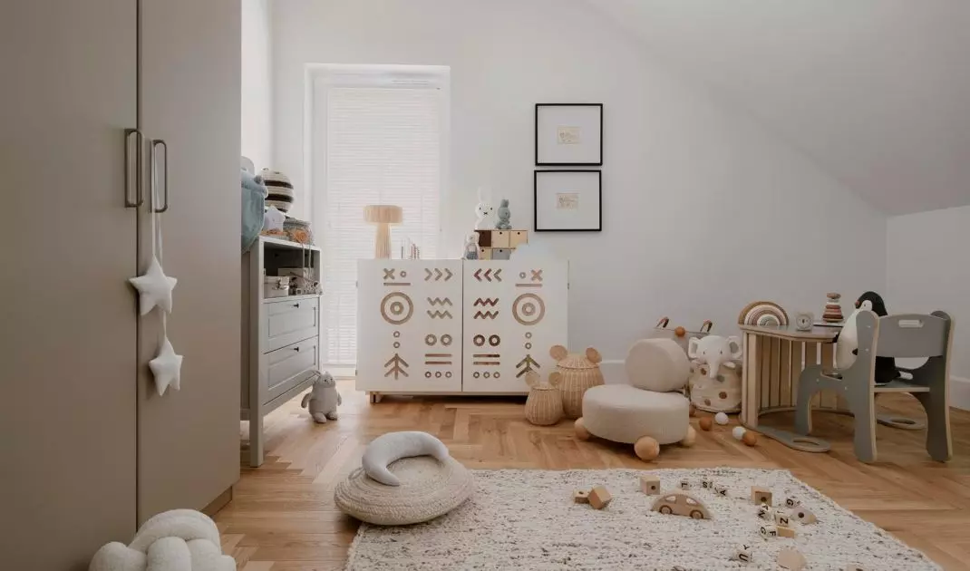 Children's room in beige 