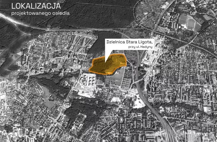 Location of the proposed housing estate in Katowice