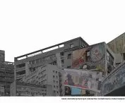 Kolaż detali architektury modernistycznej w Szczecinie