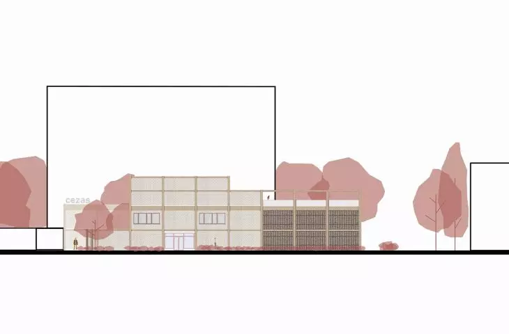 Kreateka, east elevation