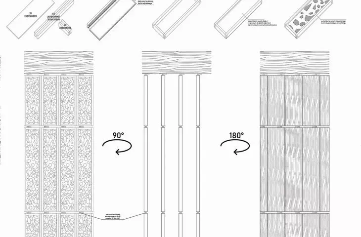 Schematic of facade panels