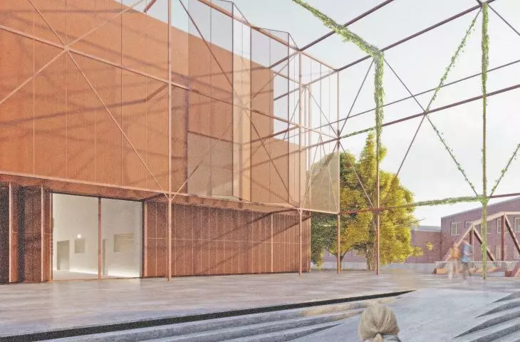 Widok na wejście główne do Centrum edukacyjnego
