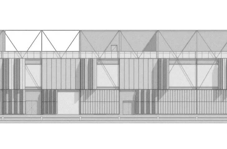 Centrum edukacyjne, elewacja zachodnia