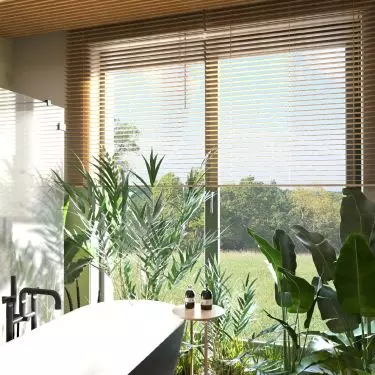 bathroom bathed in green
