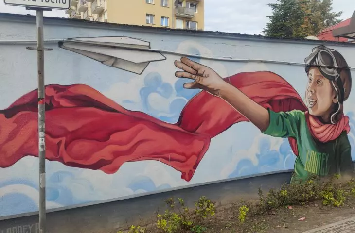 Gdańsk, mural czyli wybitne malarstwo architektoniczne zepchnięte do roli wypełniacza niechcianych przestrzeni z którymi nie wiemy co zrobić.