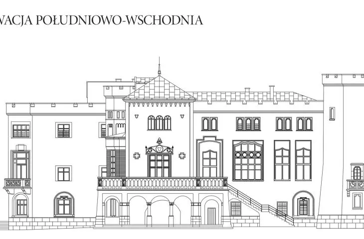 Elewacja południowo-wschodnia zamku