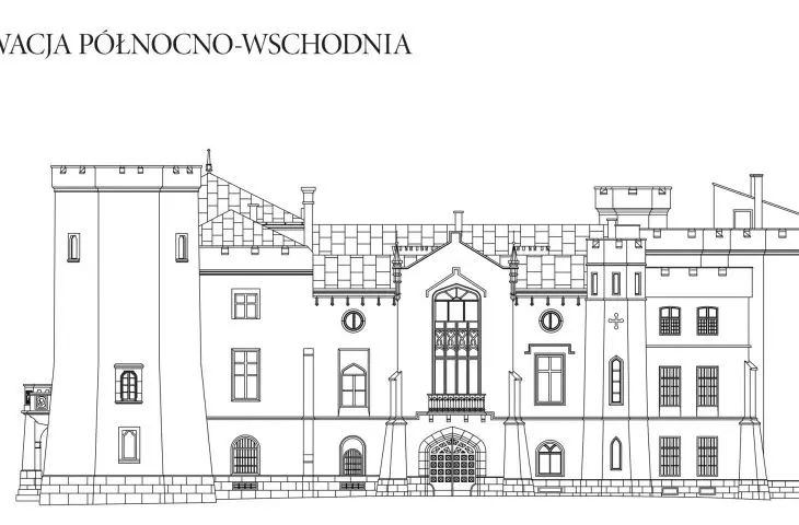 Elewacja północno-wschodnia zamku