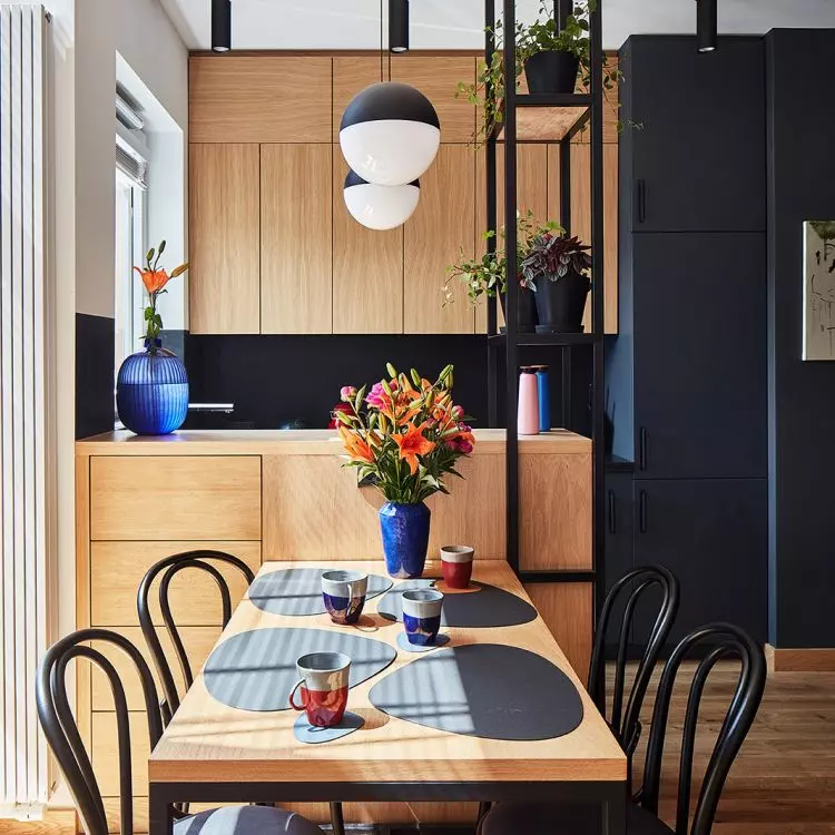 dining room connected to the kitchen