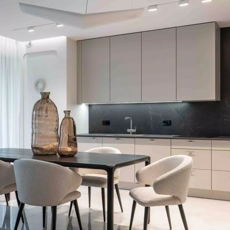 dining room and kitchen