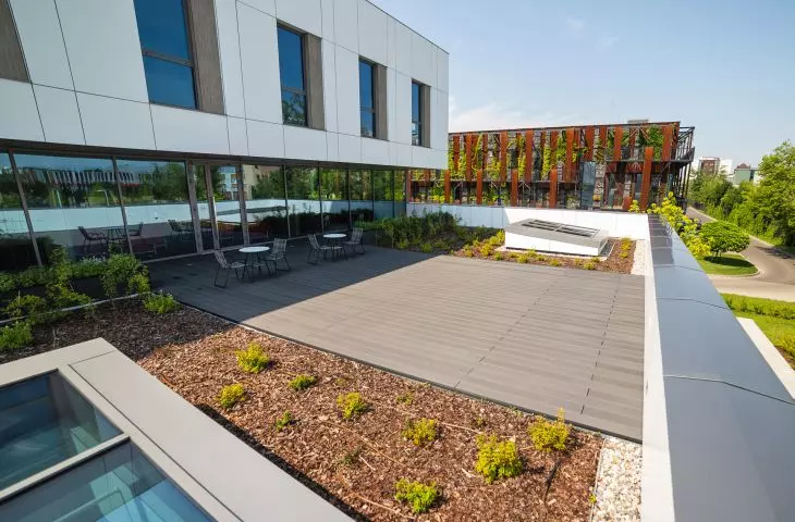 Roof terrace of the Ronald McDonald Foundation house at the Children's Clinical Hospital in Warsaw.