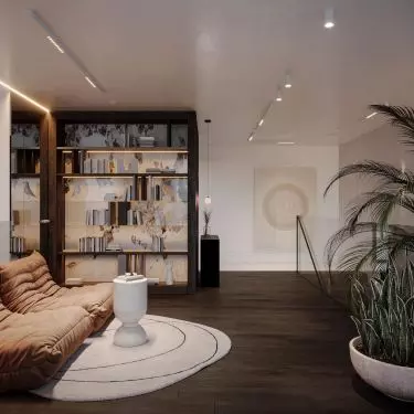 Mezzanine with reading area