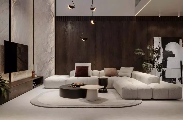 The interior is dominated by the colors of nature