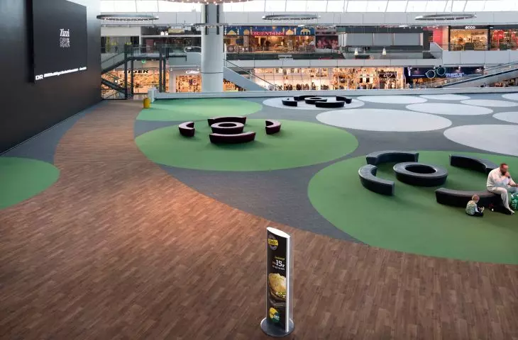 Flotex carpet, shopping center
