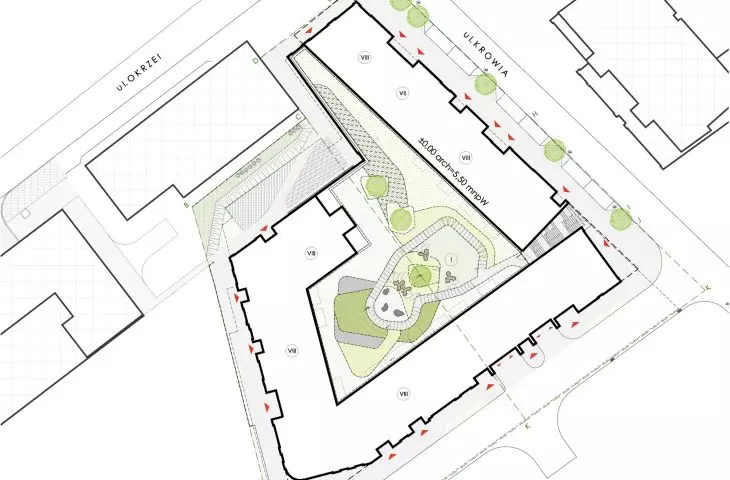 Port II - a complex of residential buildings with first floor retail and services
