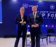 Na zdjęciu: Kamila Król (Forum Liderów PPP Polska) i Jean-Patrick Marquet (World Economic Forum Szwajcaria)