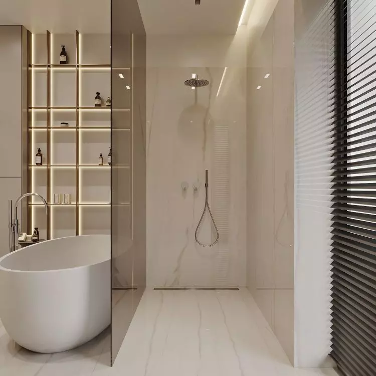 Separate functional zones in the bathroom