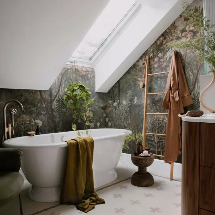 The centerpiece of the home spa is the bathtub
