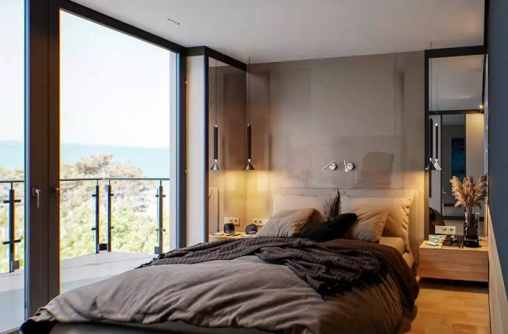 Bedroom in dark colors