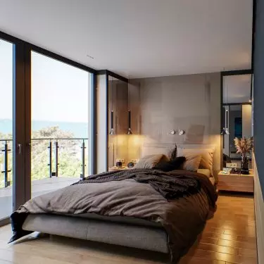 Bedroom in dark colors